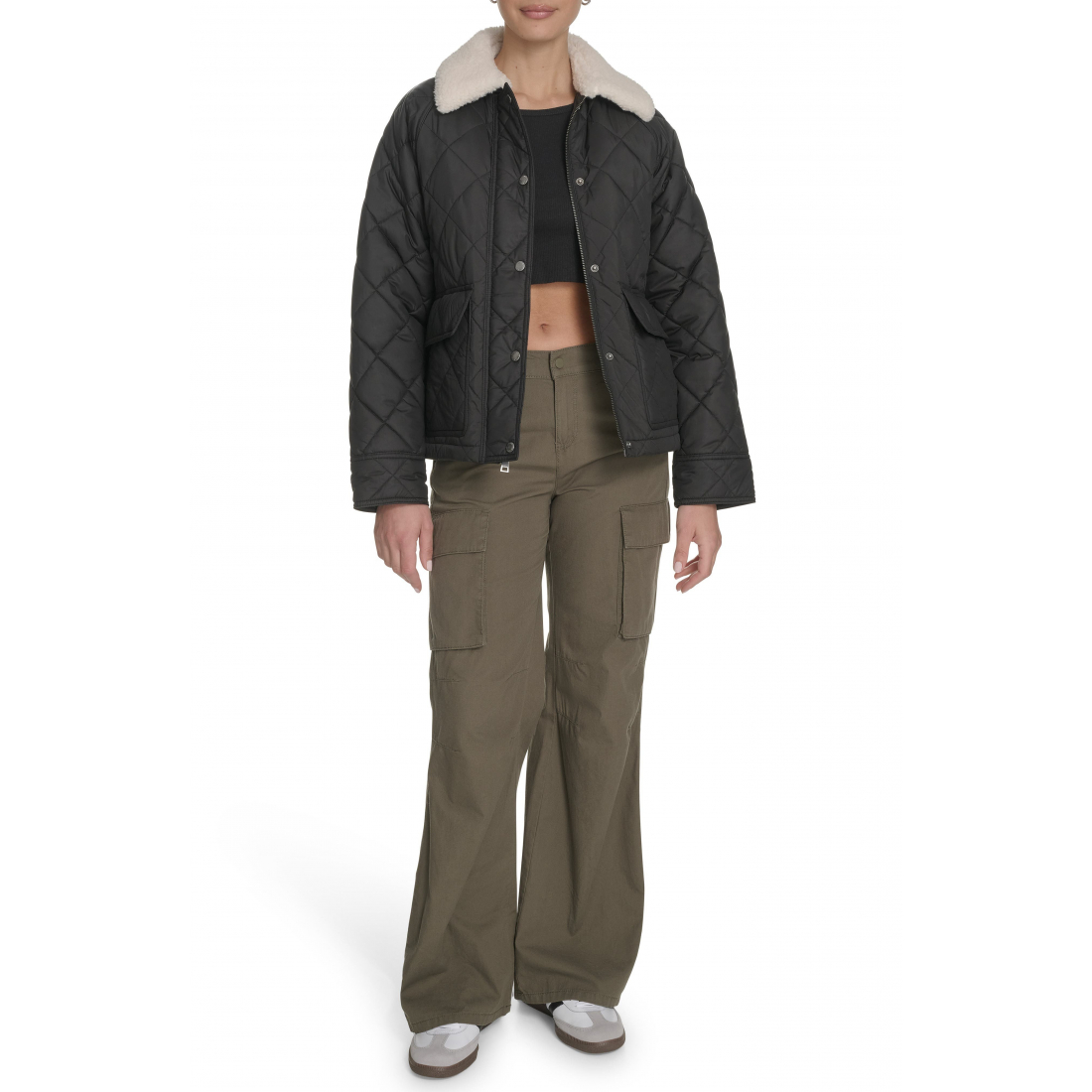 Veste matelassée 'Faux Shearling Lined Diamond Barn' pour Femmes