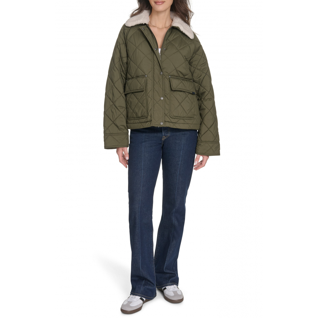 Veste matelassée 'Faux Shearling Lined Diamond Barn' pour Femmes
