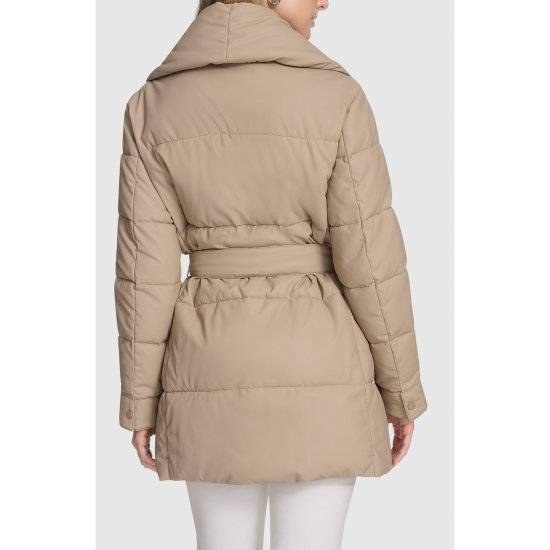 Manteau 'Adela Faux Leather Shawl Collar Quilted' pour Femmes