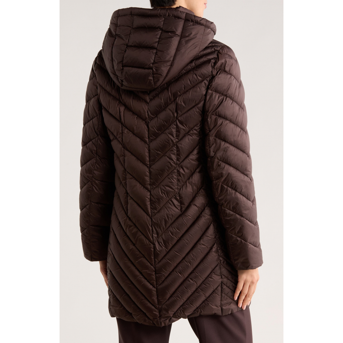 Veste matelassée 'Chevron Quilted Longline 400 Fill Power Hooded' pour Femmes