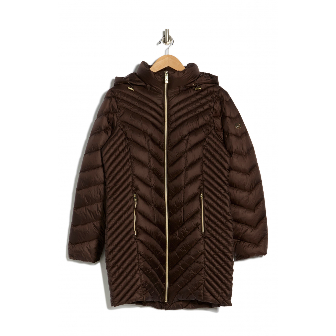 Veste matelassée 'Chevron Quilted Longline 400 Fill Power Hooded' pour Femmes