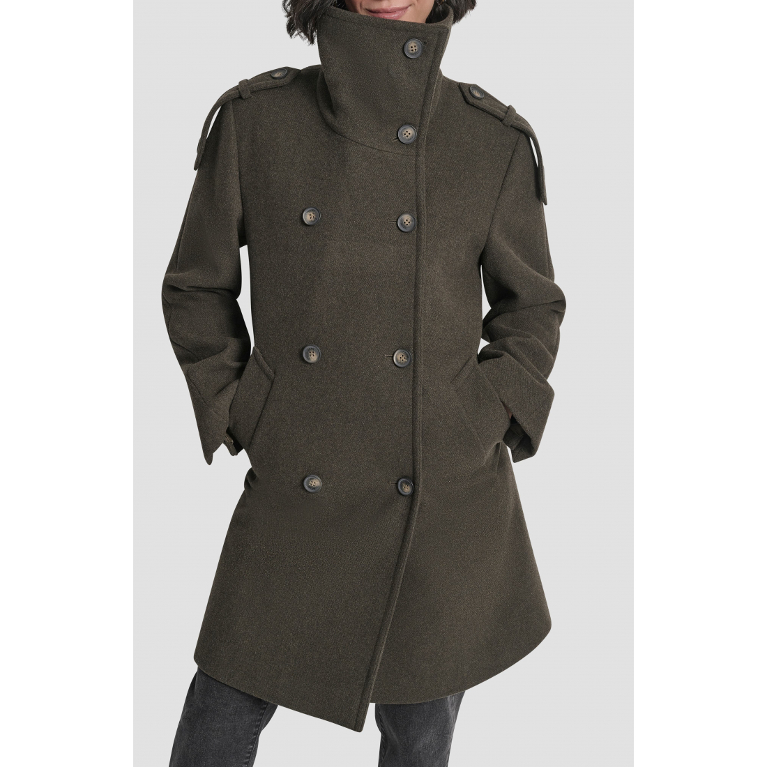 Caban 'Double Breasted Wool Blend Military' pour Femmes