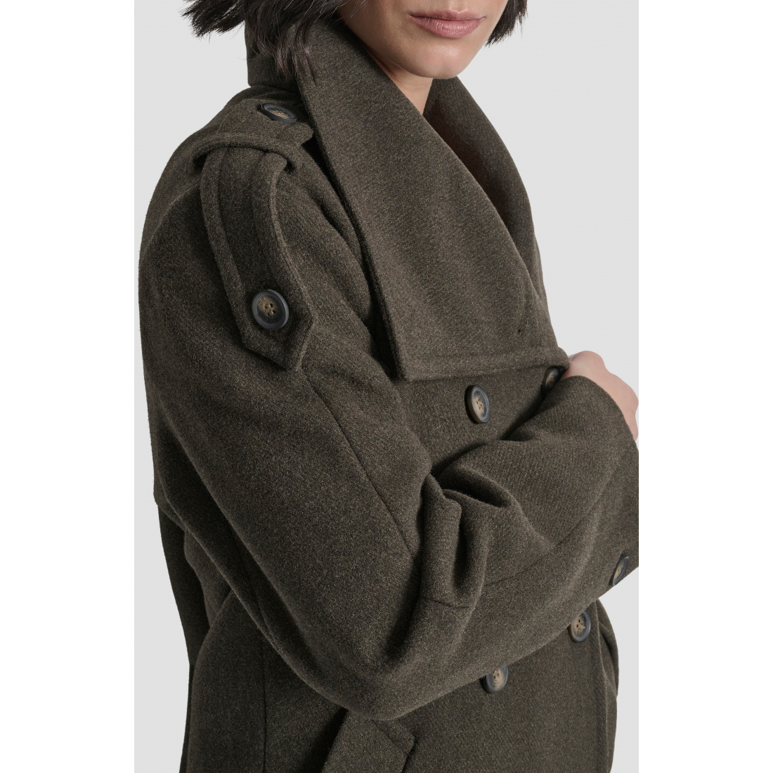 Caban 'Double Breasted Wool Blend Military' pour Femmes