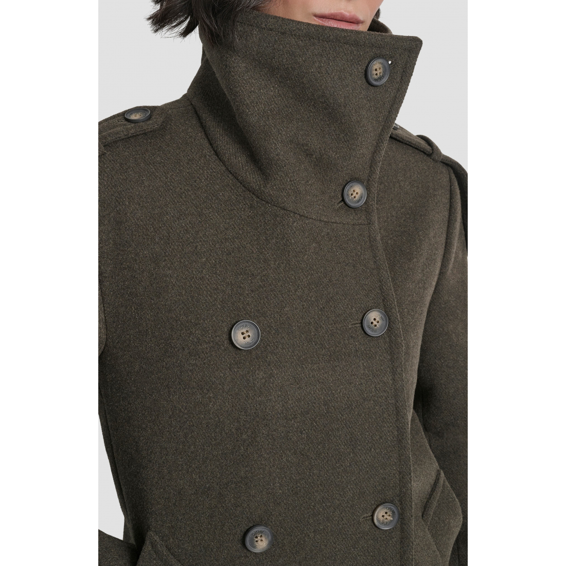 Caban 'Double Breasted Wool Blend Military' pour Femmes