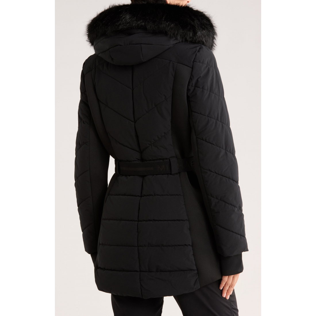 Veste matelassée 'Faux Fur Trim Belted' pour Femmes