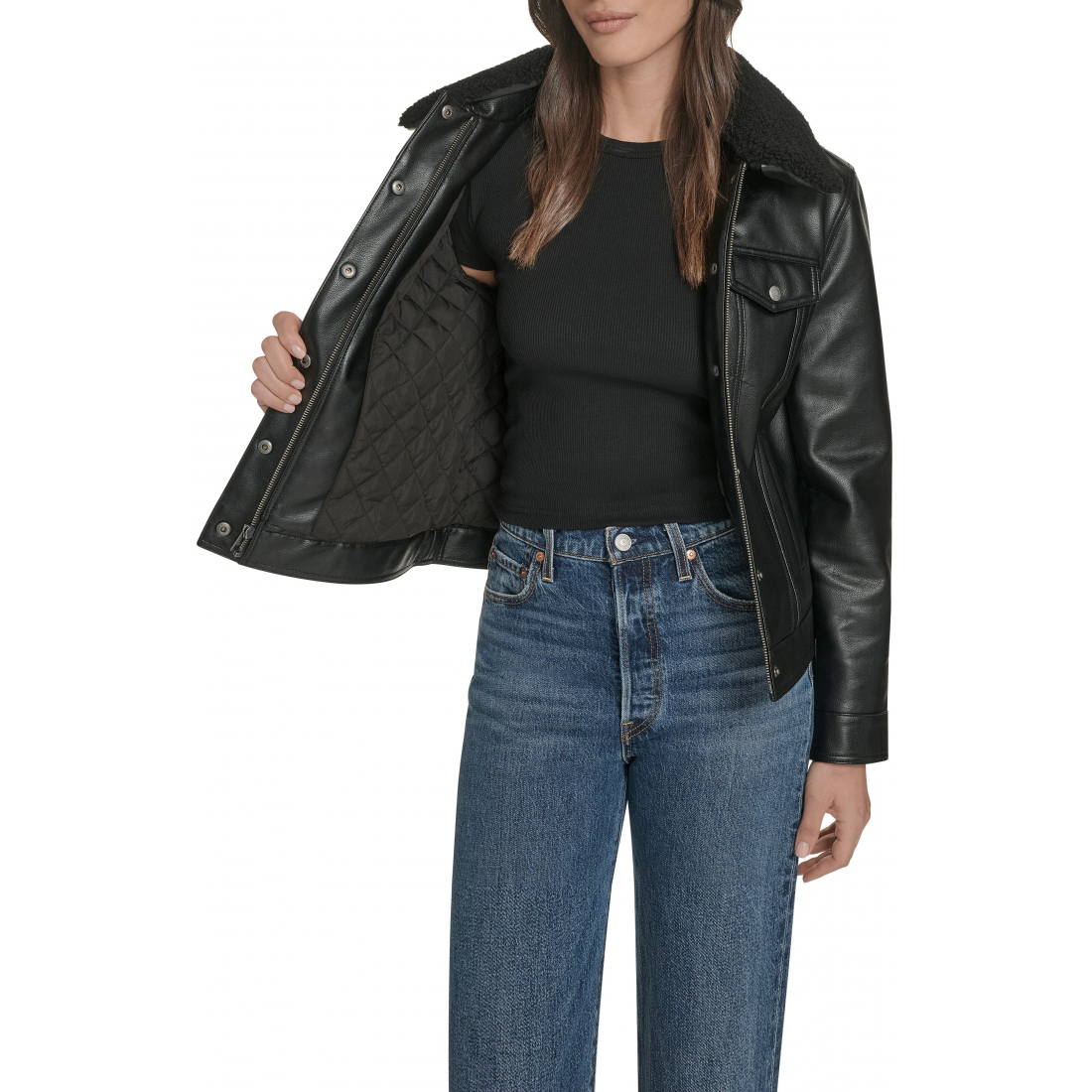 Veste 'Faux Leather' pour Femmes