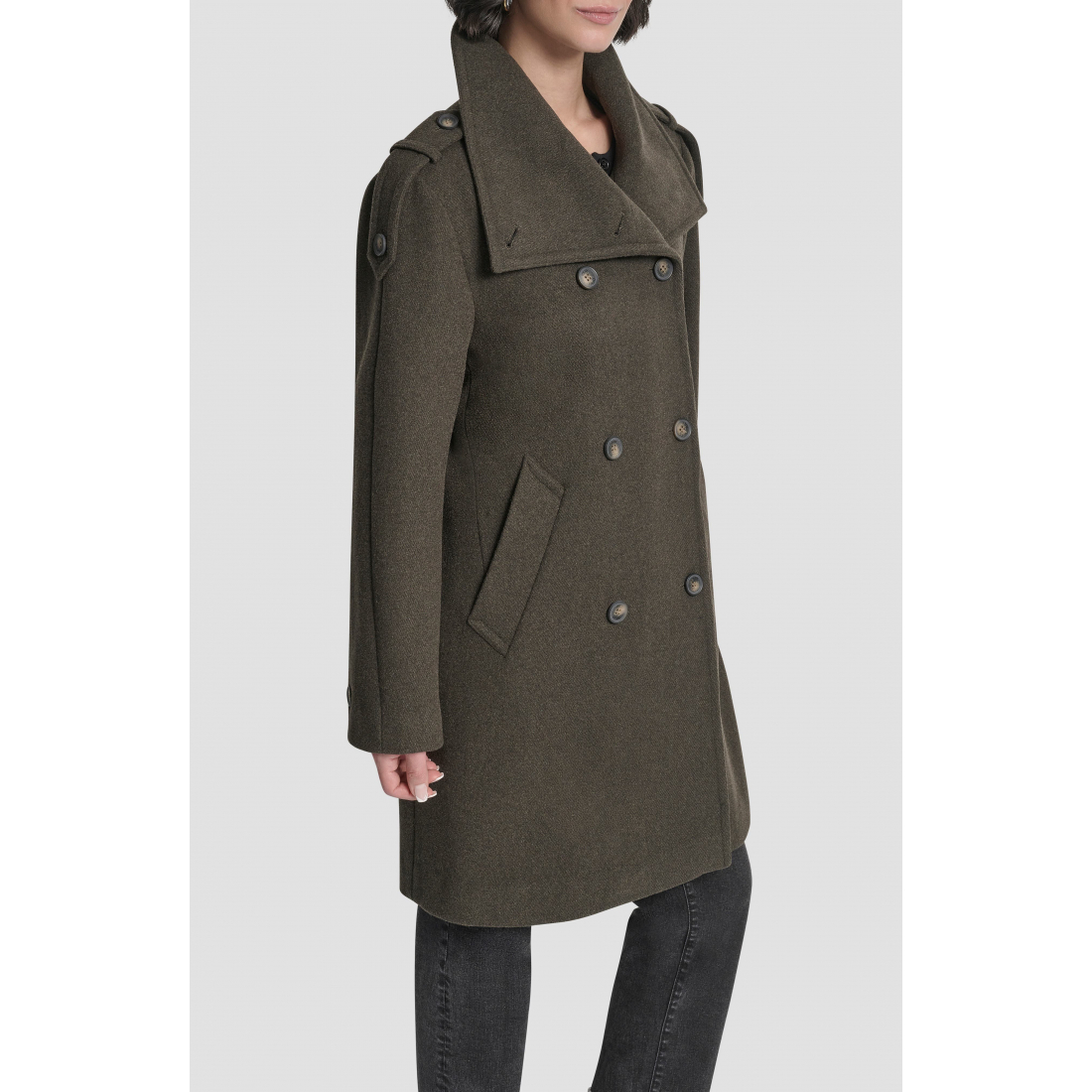 Caban 'Double Breasted Wool Blend Military' pour Femmes