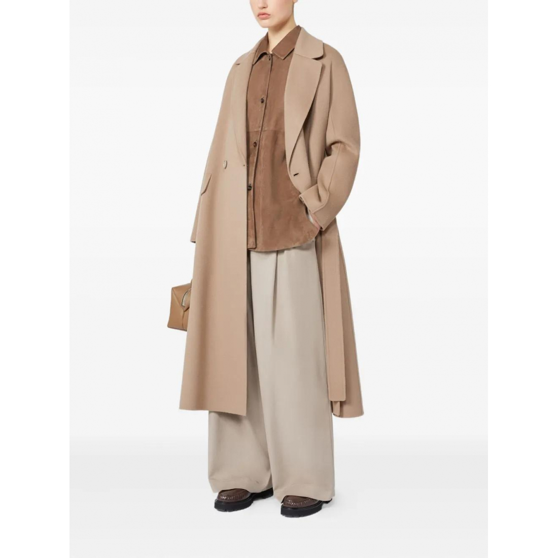 Manteau à ceinture 'Belted Notched-Lapel' pour Femmes