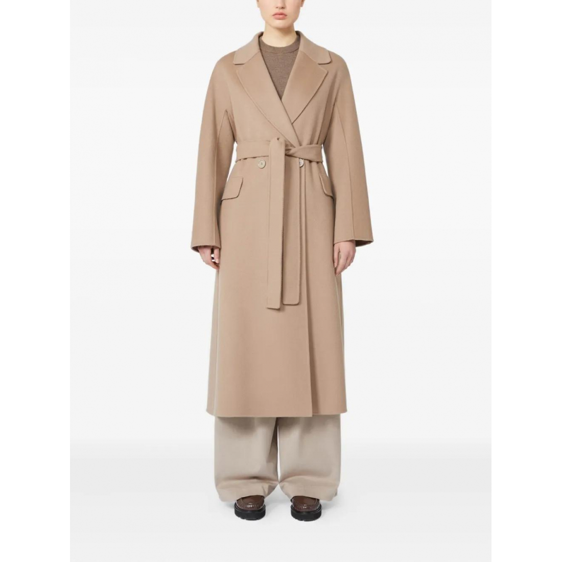 Manteau à ceinture 'Belted Notched-Lapel' pour Femmes