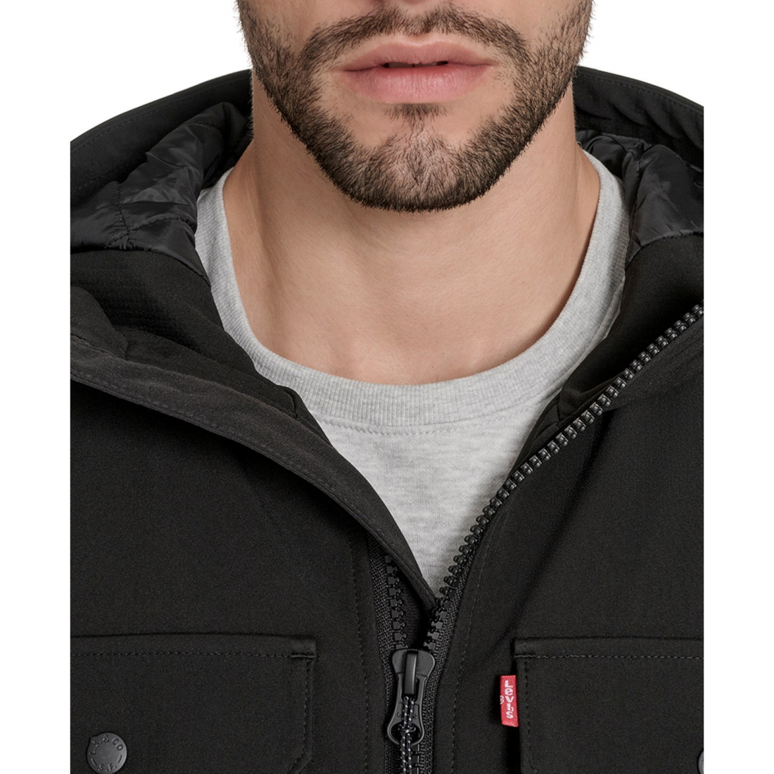 Veste matelassée 'Rib Stop Softshell Hooded' pour Hommes