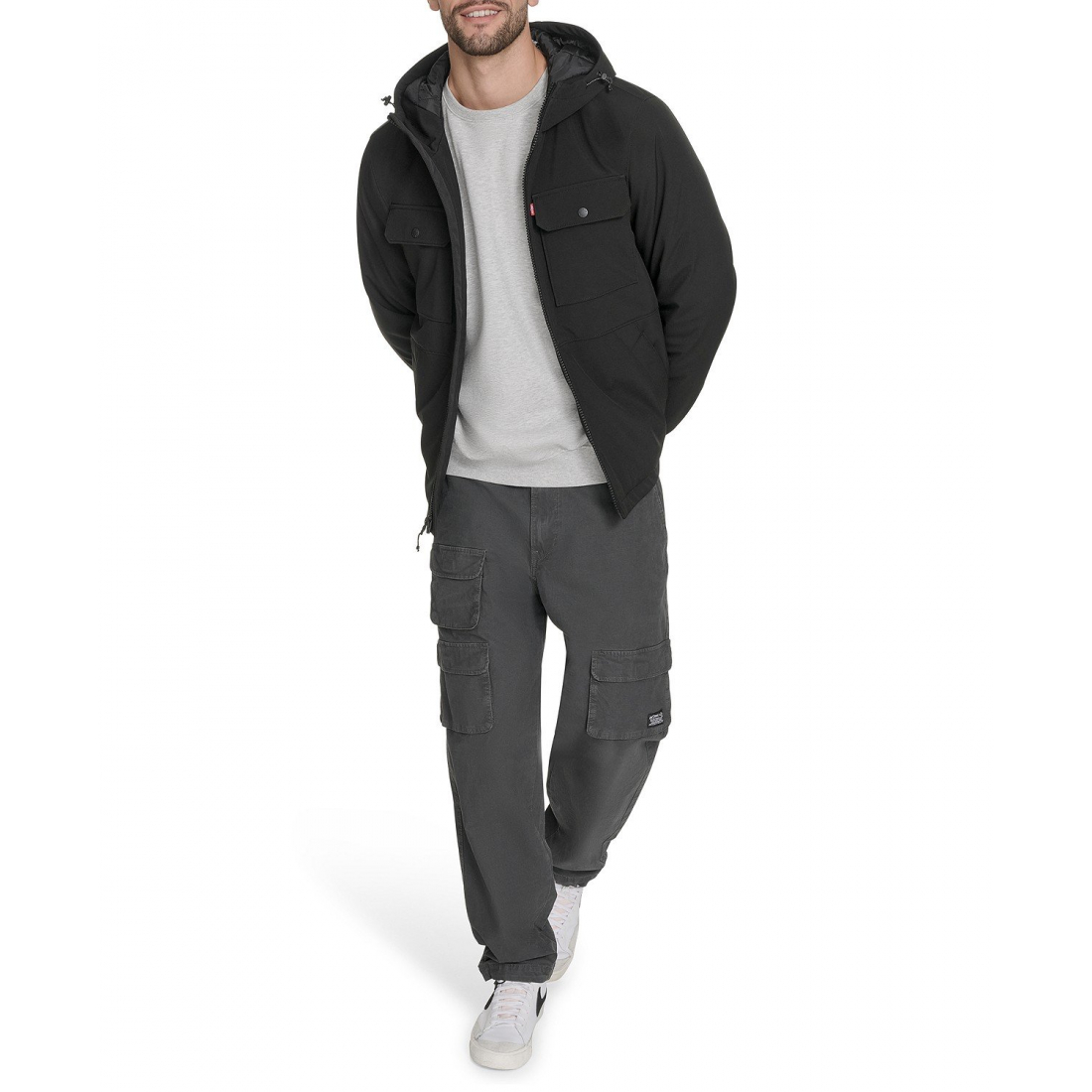 Veste matelassée 'Rib Stop Softshell Hooded' pour Hommes