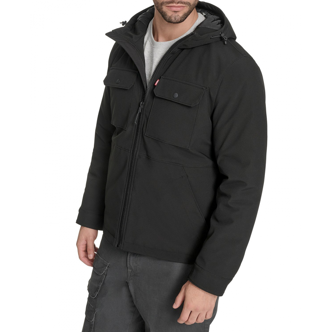 Veste matelassée 'Rib Stop Softshell Hooded' pour Hommes
