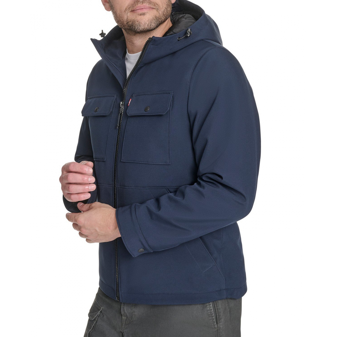 Veste matelassée 'Rib Stop Softshell Hooded' pour Hommes
