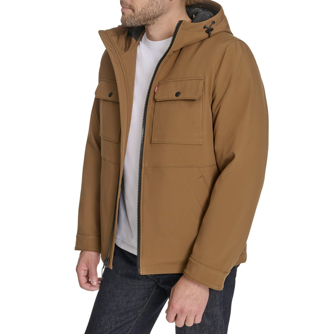 Veste matelassée 'Rib Stop Softshell Hooded' pour Hommes