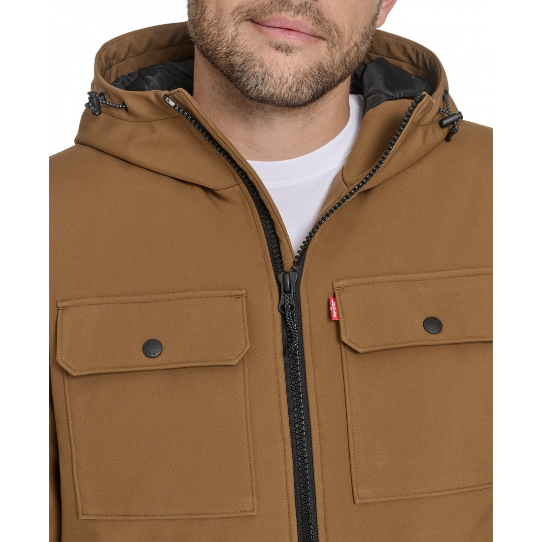 Veste matelassée 'Rib Stop Softshell Hooded' pour Hommes