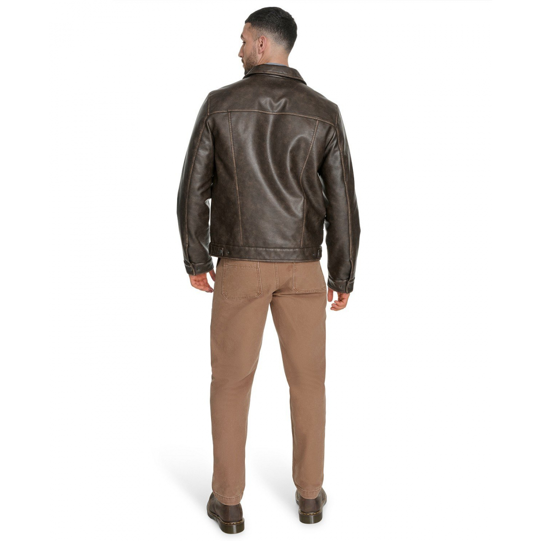 Veste en cuir 'Trucker' pour Hommes