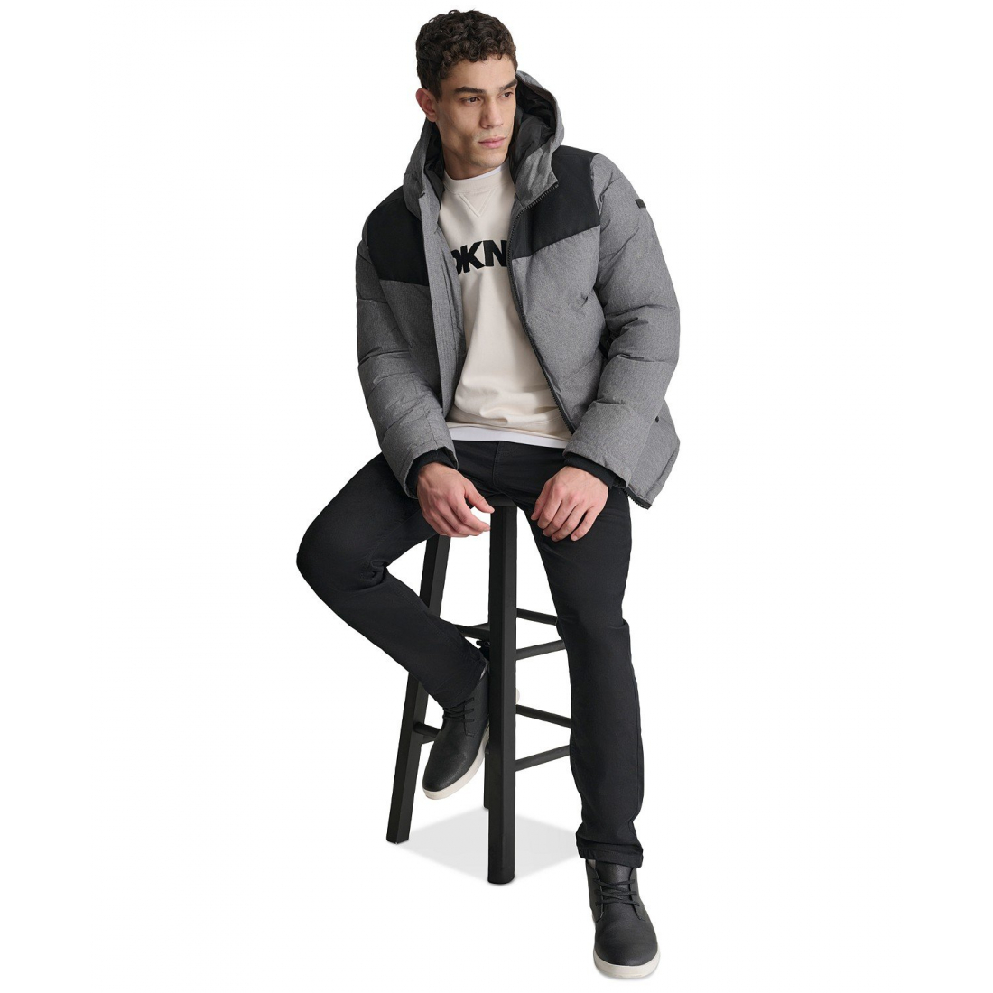 Manteau matelassé 'Mixed-Media' pour Hommes