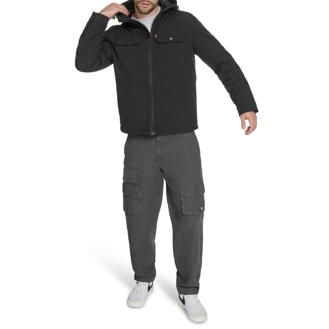 Veste matelassée 'Rib Stop Softshell Hooded' pour Hommes