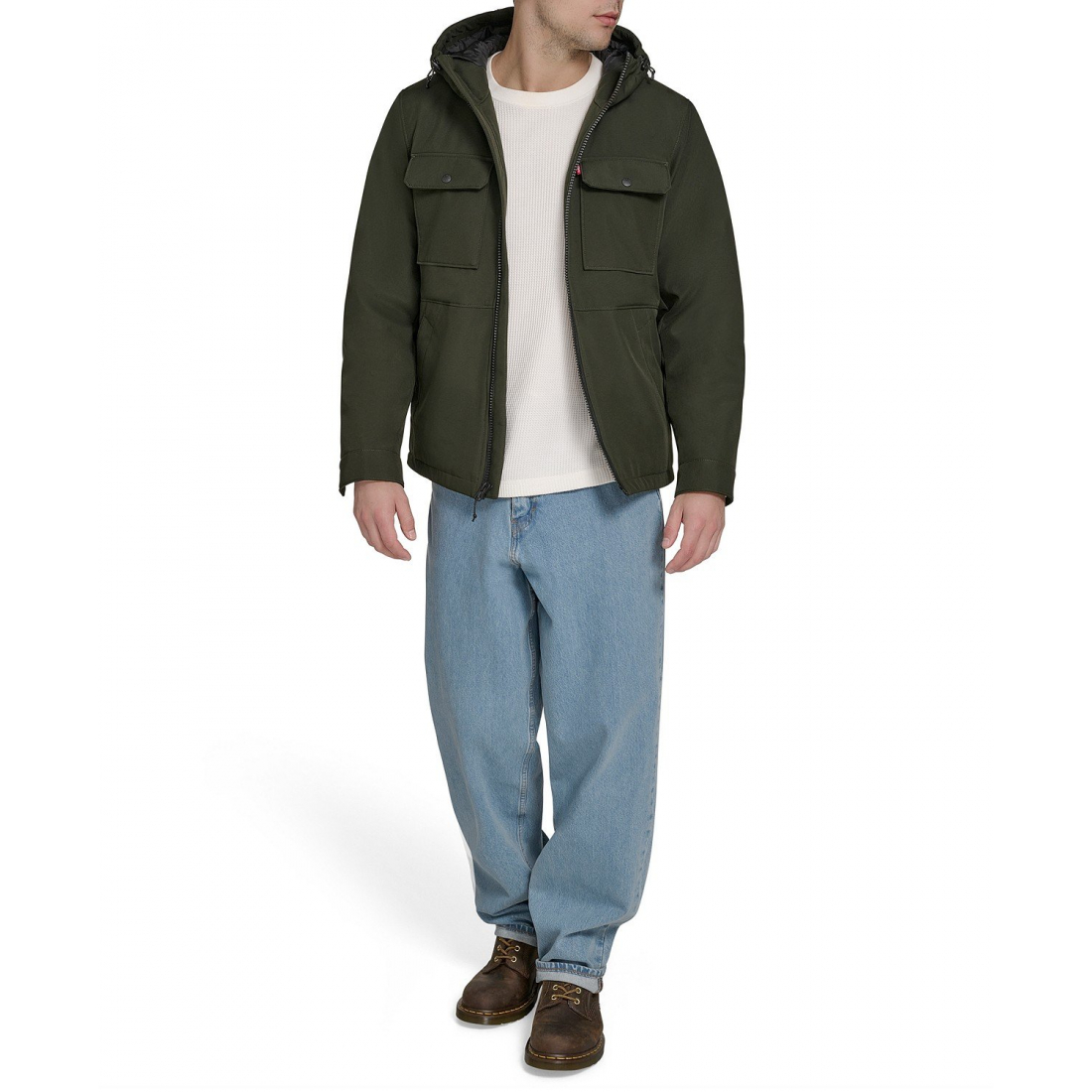 Veste matelassée 'Rib Stop Softshell Hooded' pour Hommes