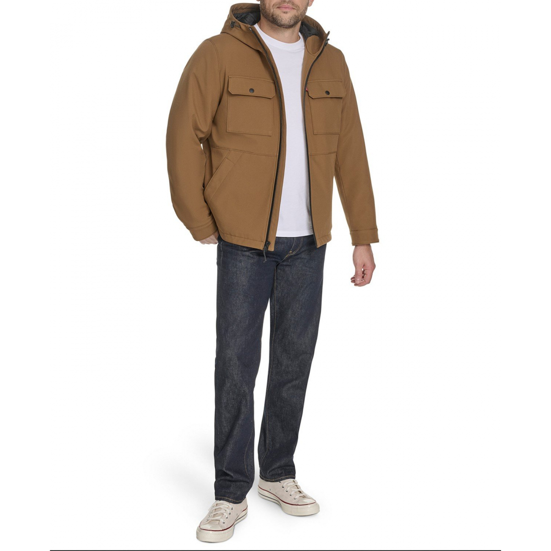Veste matelassée 'Rib Stop Softshell Hooded' pour Hommes
