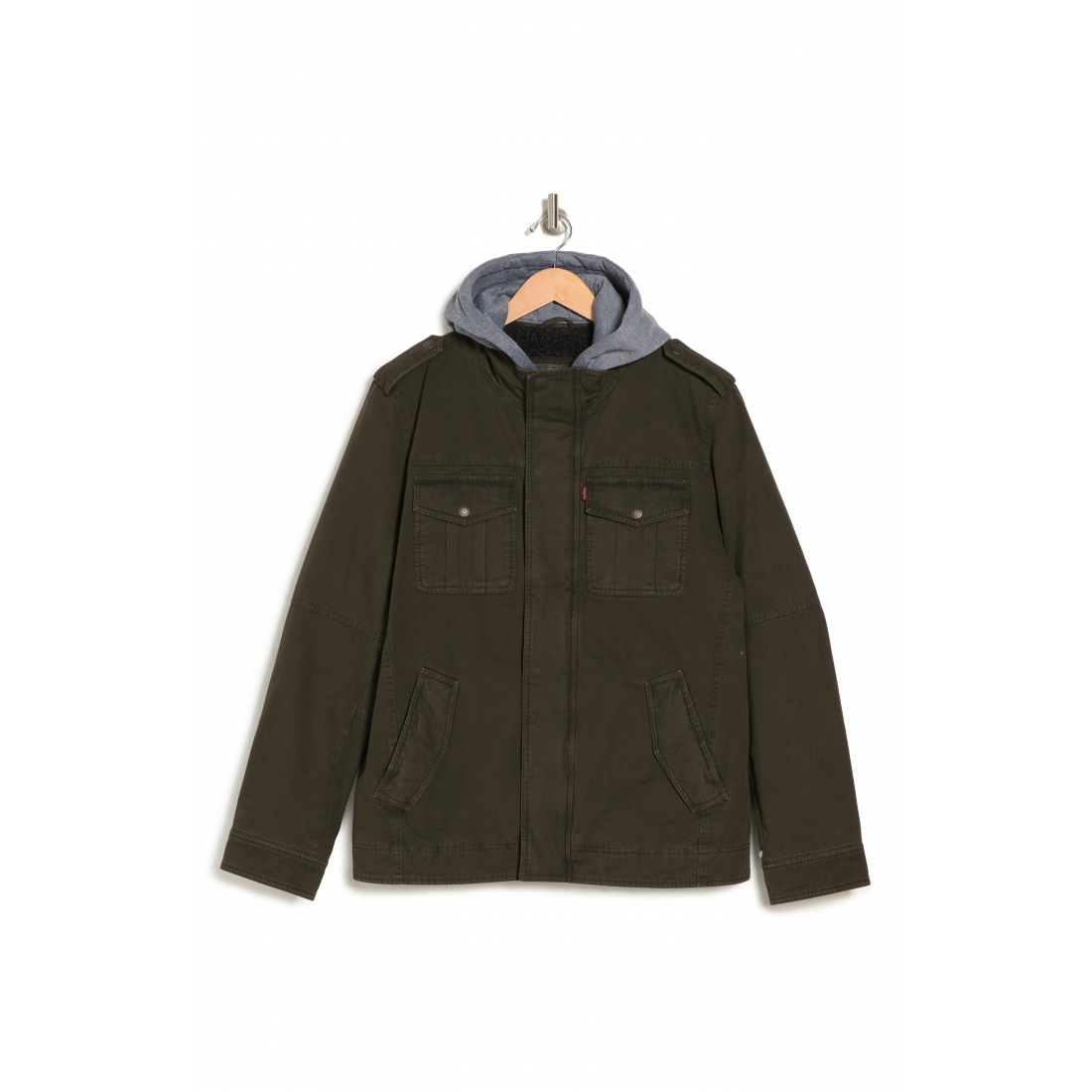 Veste 'Washed Cotton Hooded Military' pour Hommes