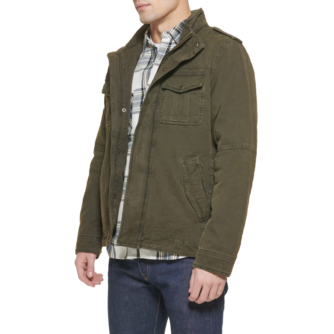 Veste 'Washed Cotton Hooded Military' pour Hommes