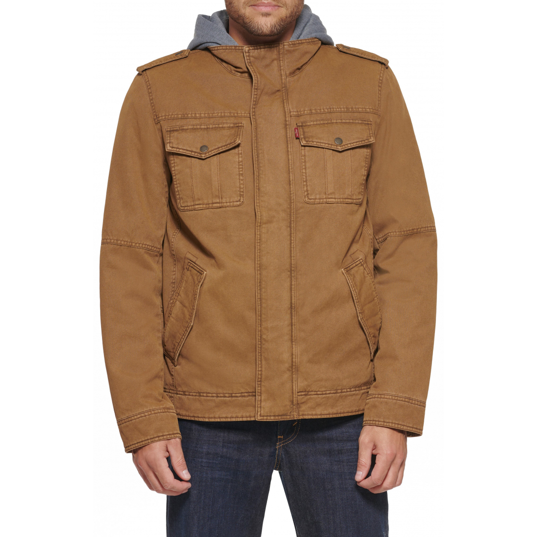 Veste 'Washed Cotton Hooded Military' pour Hommes