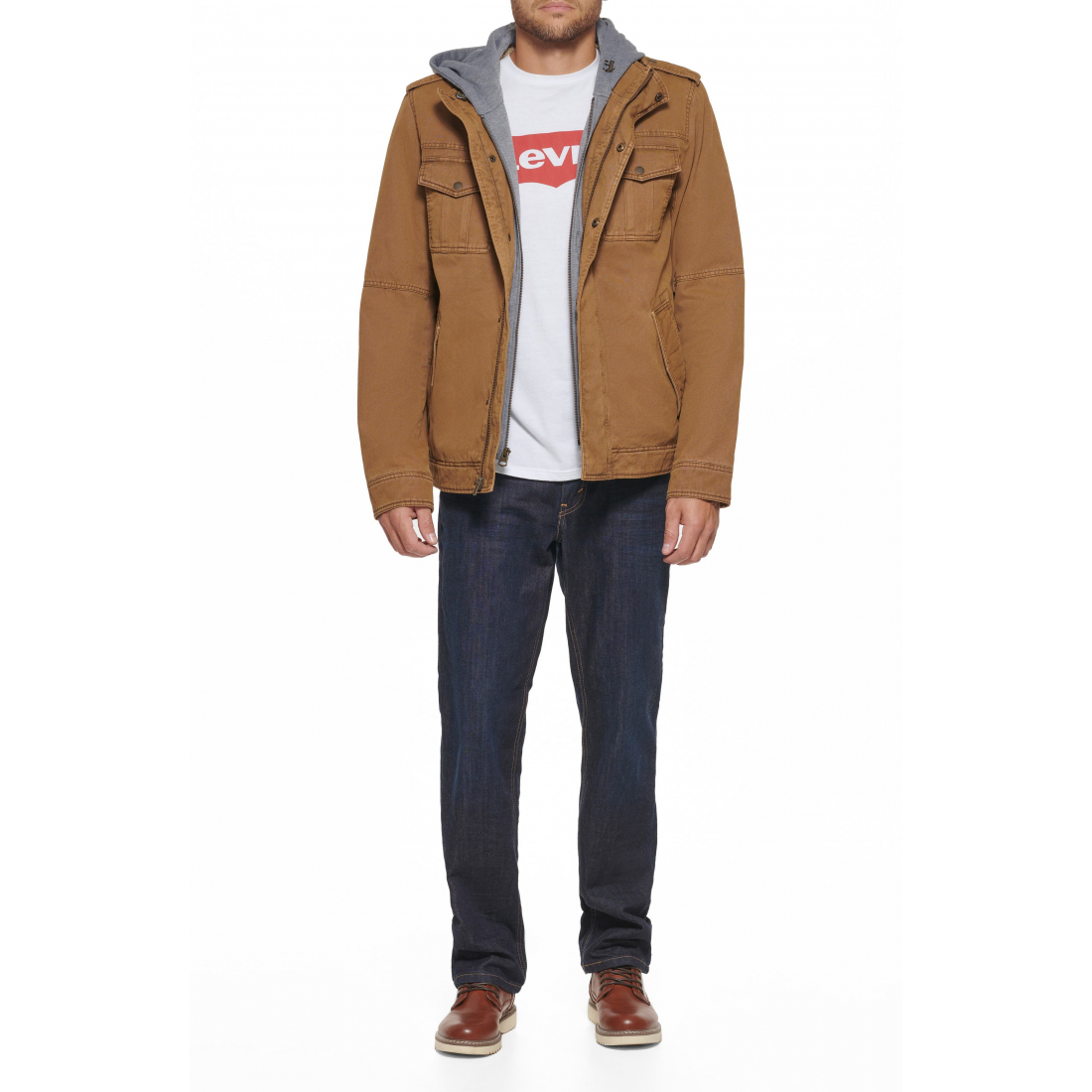 Veste 'Washed Cotton Hooded Military' pour Hommes