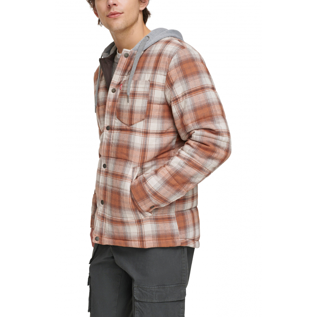 Veste matelassée 'Plaid Hooded' pour Hommes