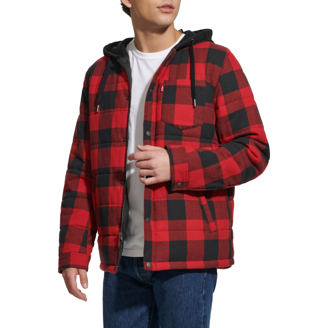 Veste matelassée 'Plaid Hooded' pour Hommes