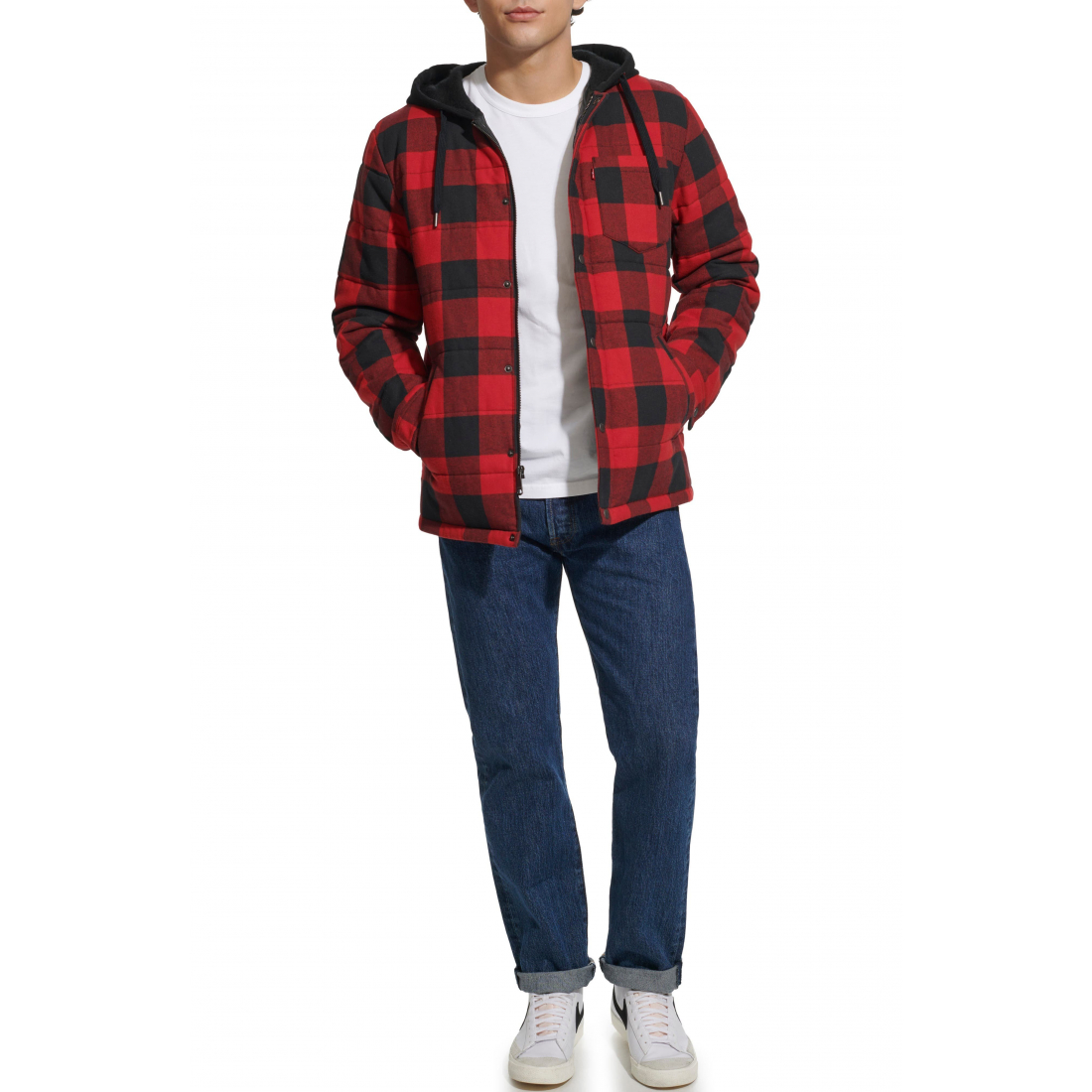 Veste matelassée 'Plaid Hooded' pour Hommes