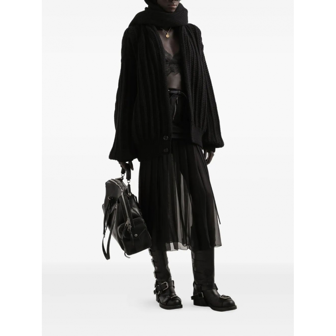 Jupe Midi 'Pleated Zip-Detailed' pour Femmes