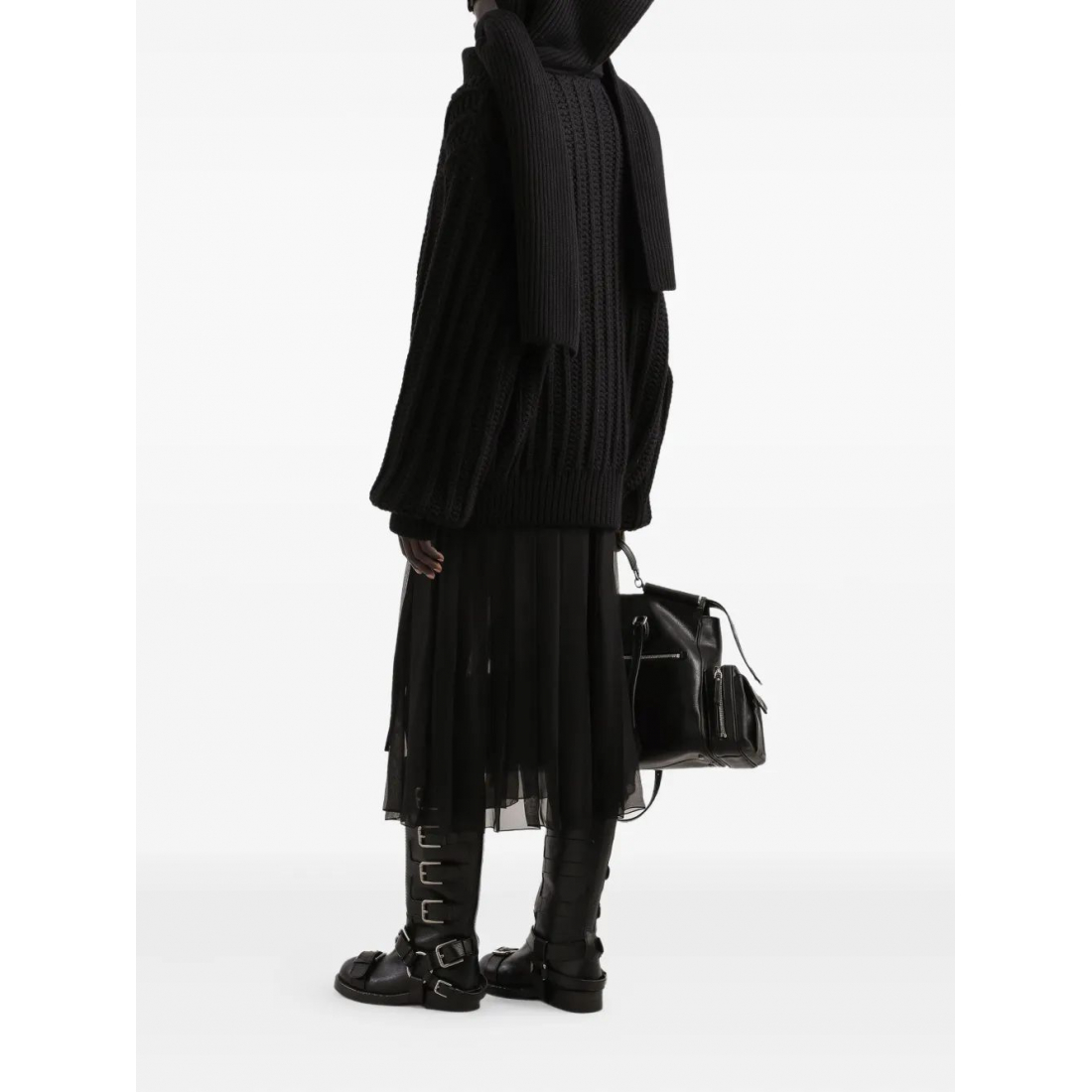 Jupe Midi 'Pleated Zip-Detailed' pour Femmes