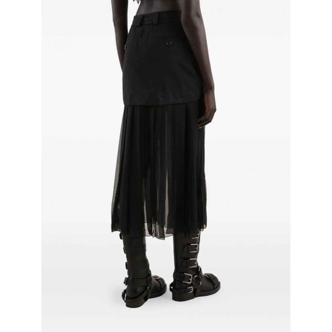 Jupe Midi 'Pleated Zip-Detailed' pour Femmes