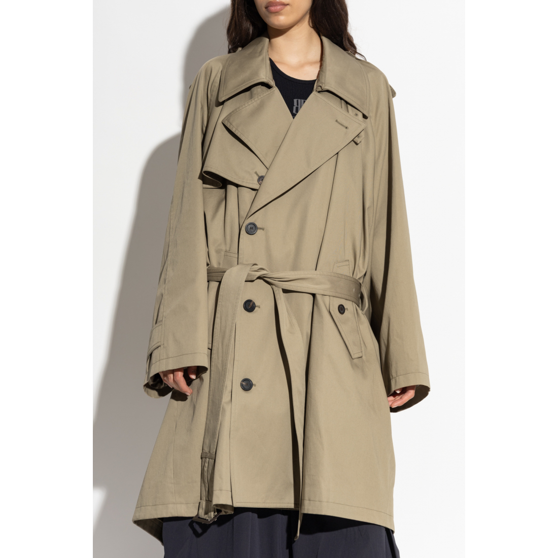 'Draped Neck' Trenchcoat für Damen