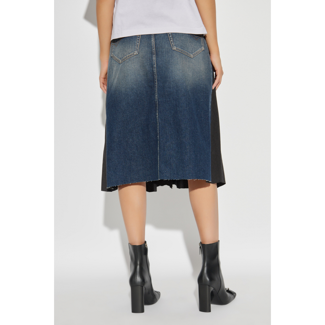 'Hybrid Pleated' Midi Rock für Damen