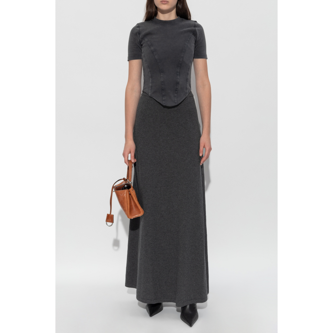 'Pleated A-Line' Midi Rock für Damen