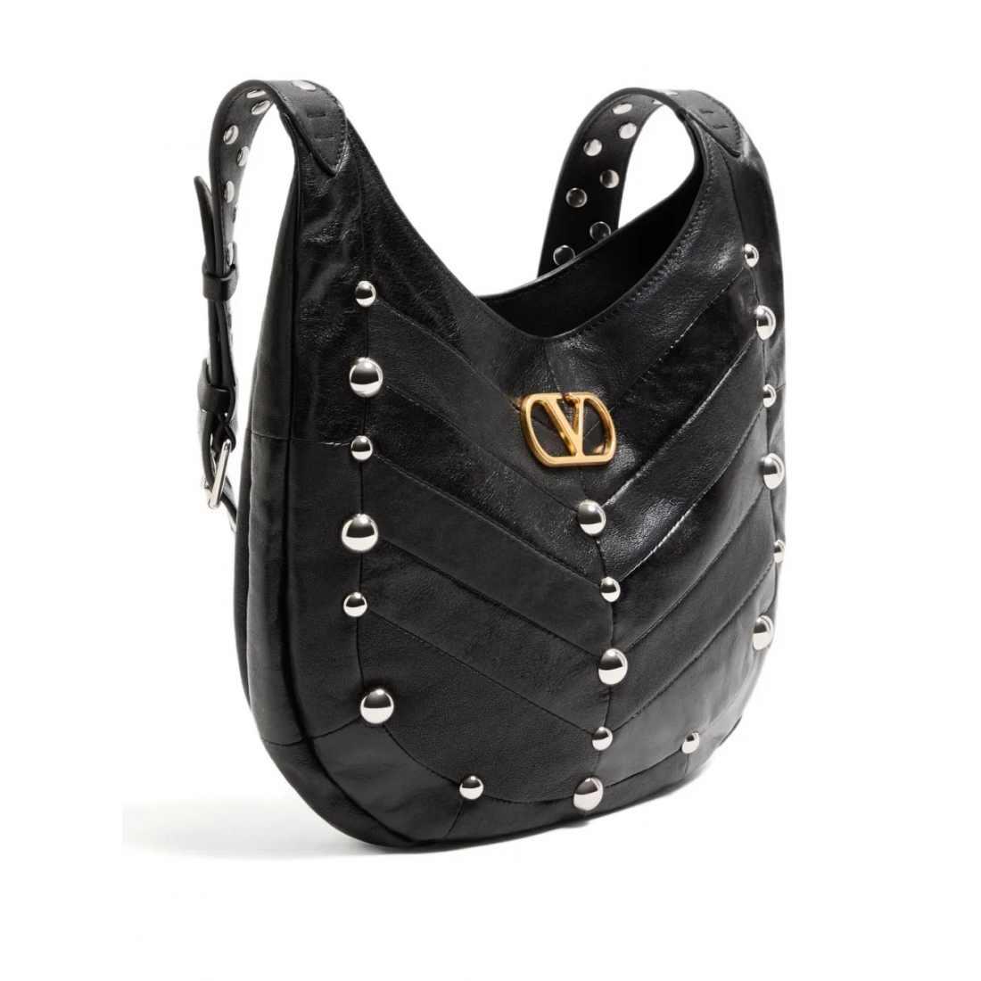 Women's 'Small Hoboho Chevron-Quilted Studded' Shoulder Bag