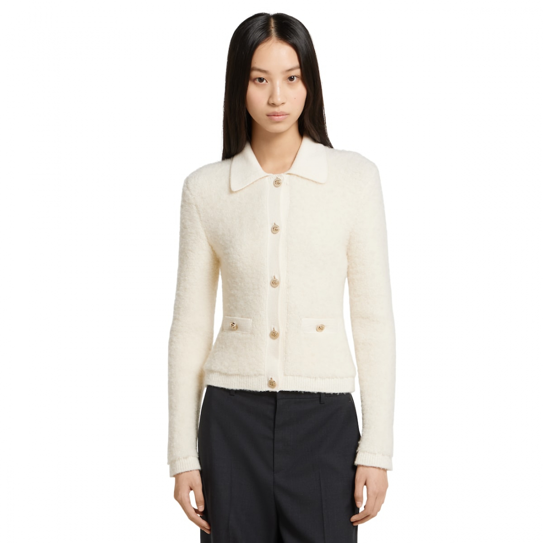Women's 'Bouclé Polo' Cardigan