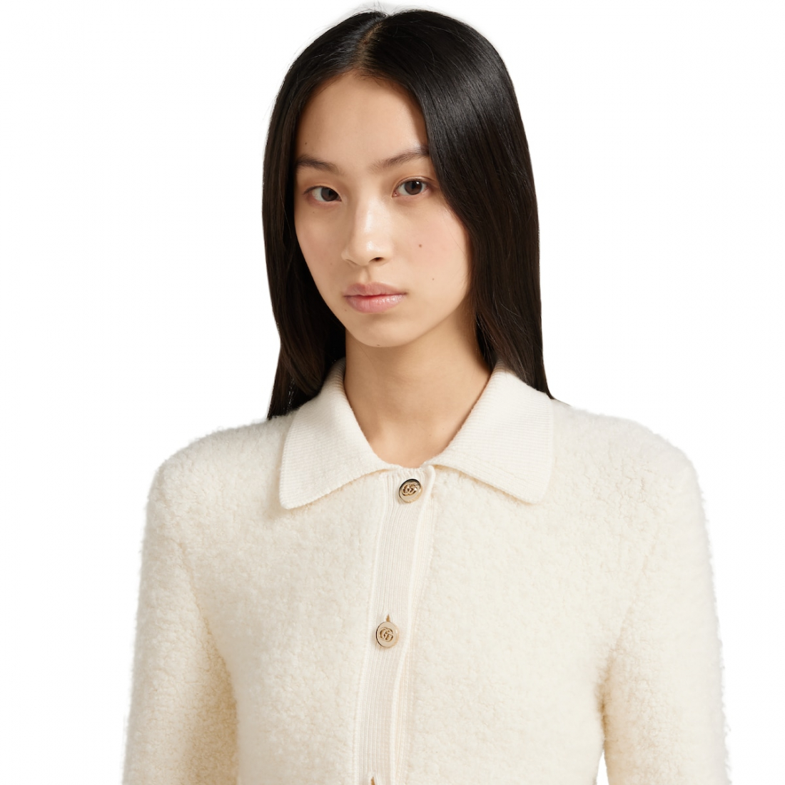 Women's 'Bouclé Polo' Cardigan