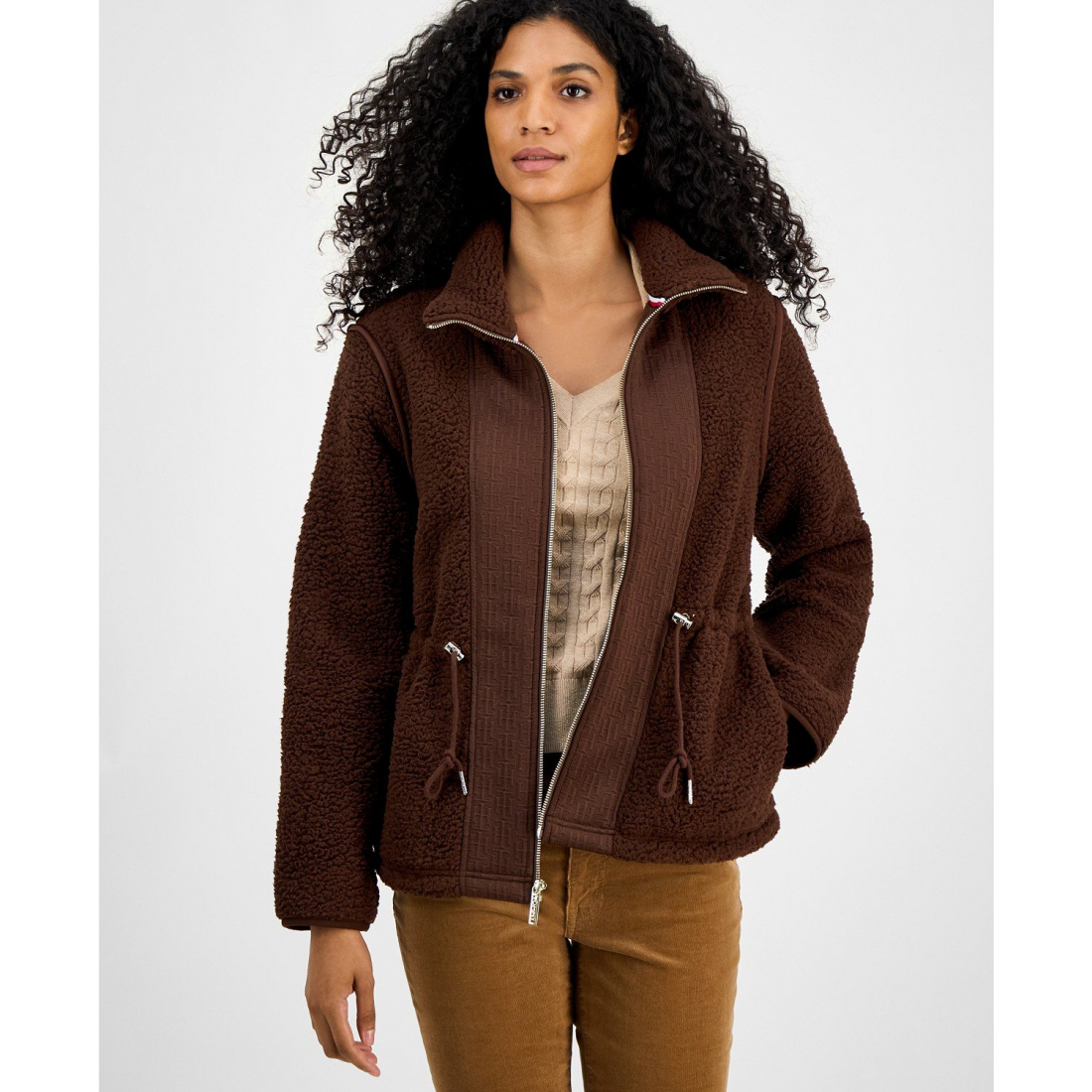 Veste 'Sherpa Zip-Front' pour Femmes