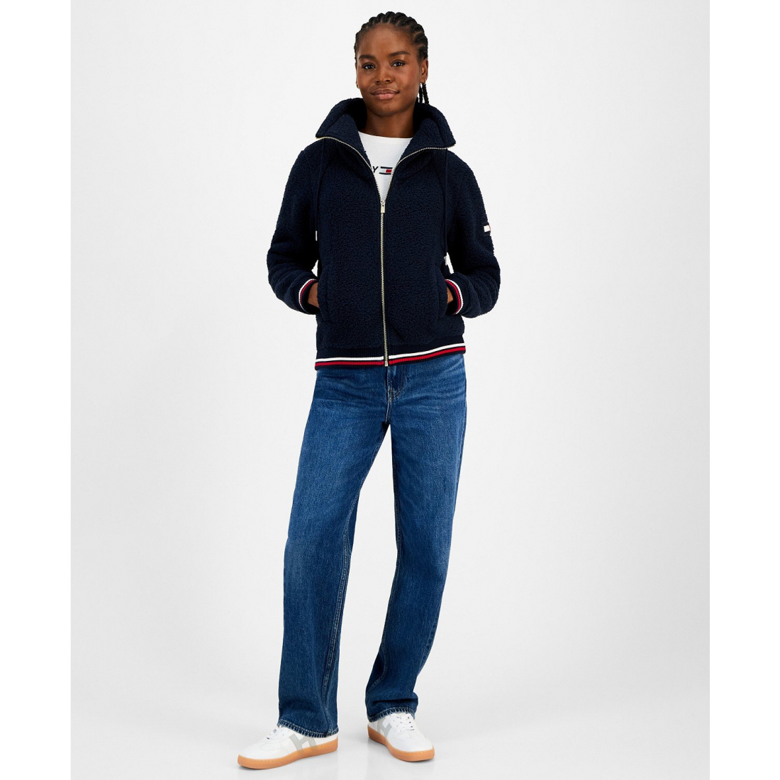 Blouson bomber 'Contrast-Rib' pour Femmes