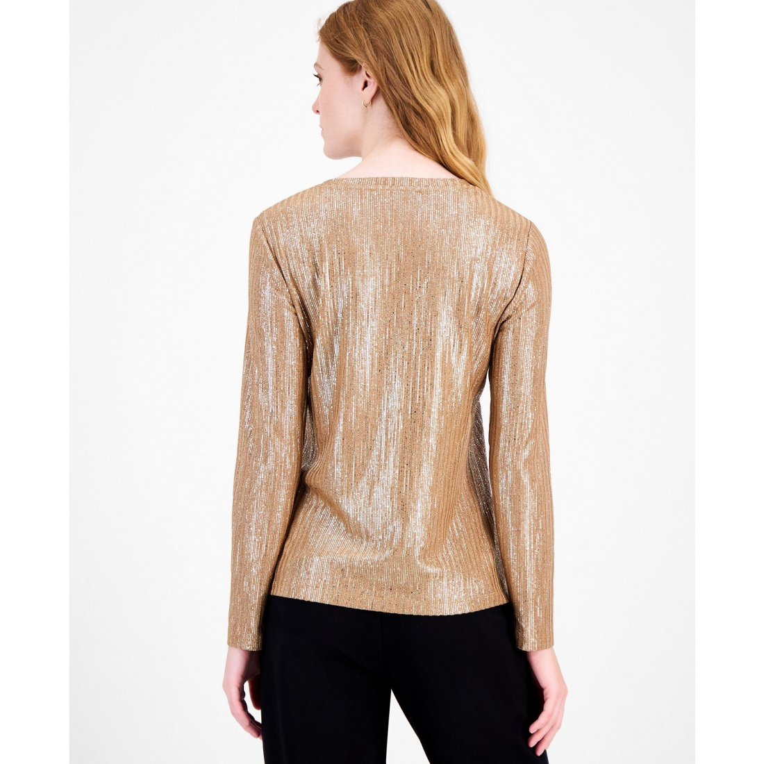 Top à manches longues 'Shine Ribbed' pour Femmes