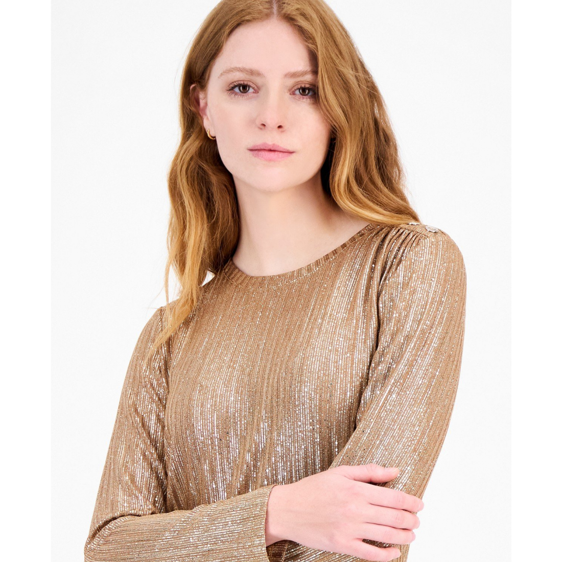 Top à manches longues 'Shine Ribbed' pour Femmes