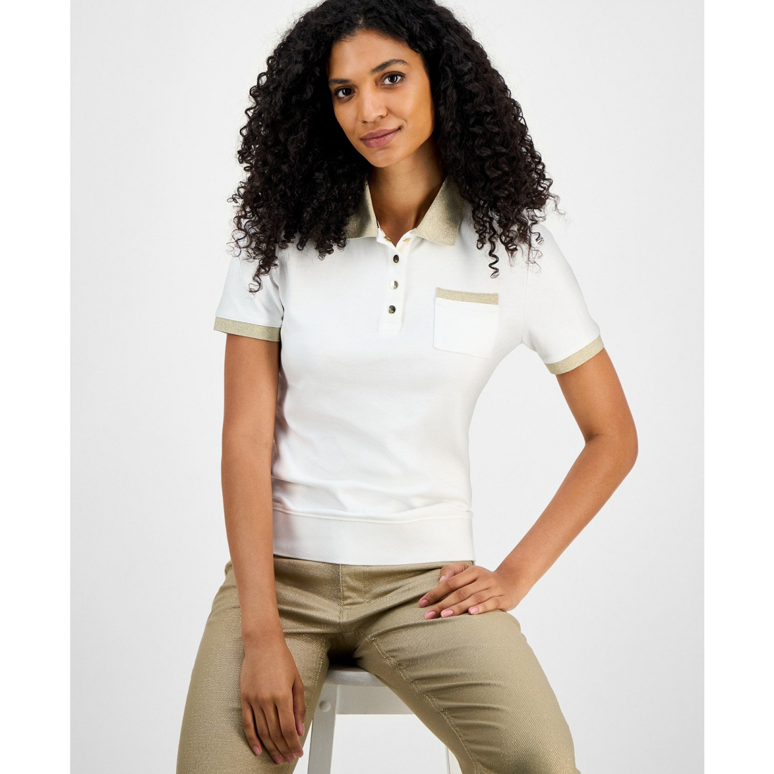 Polo 'Shine-Collar' pour Femmes