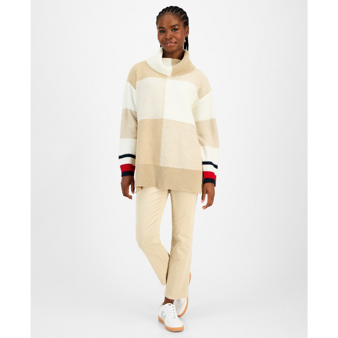 Women's 'Plaid Cowlneck' Sweater