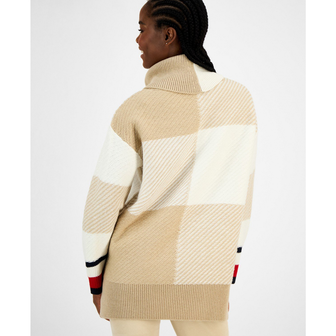 Women's 'Plaid Cowlneck' Sweater