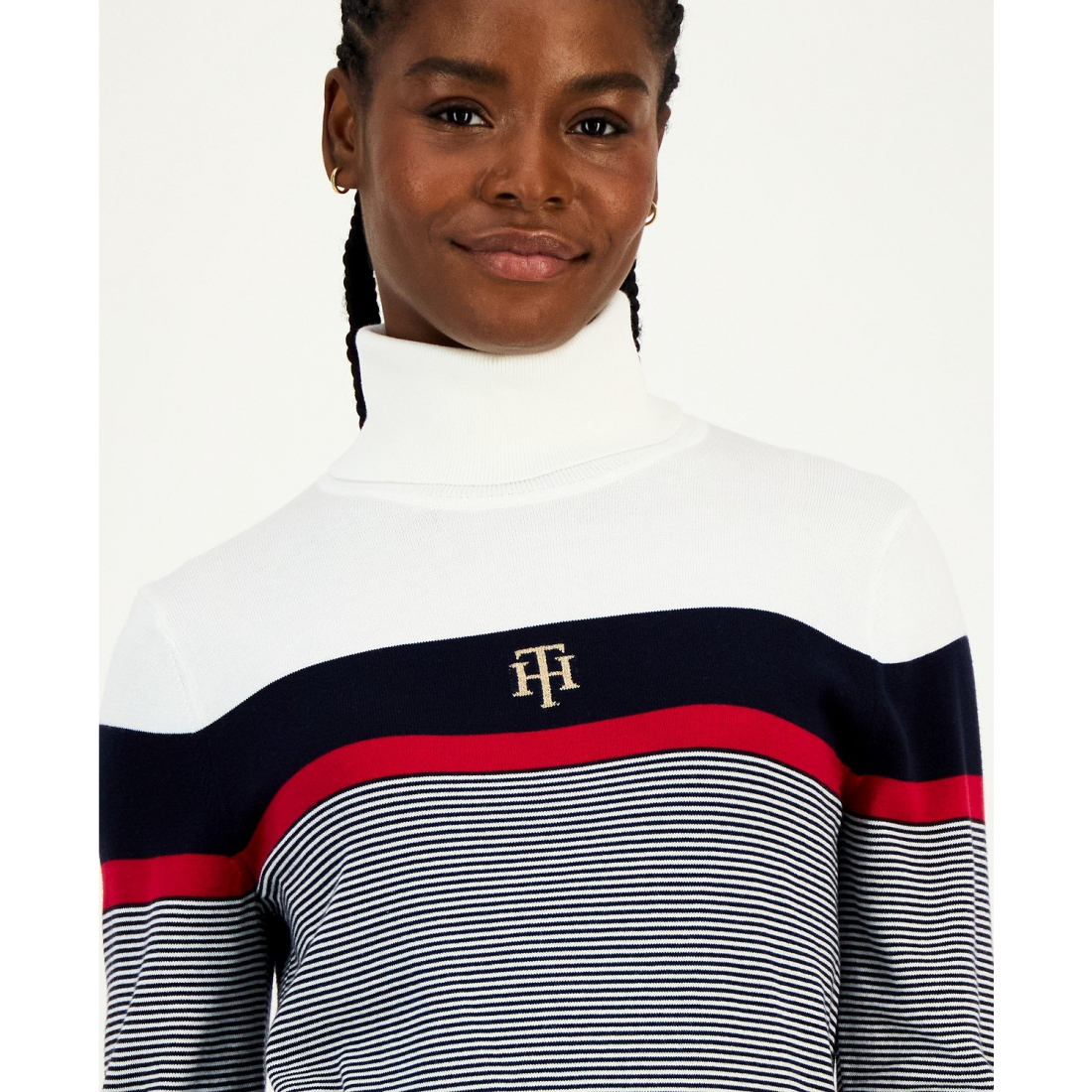 Pull à col roulé 'Striped' pour Femmes