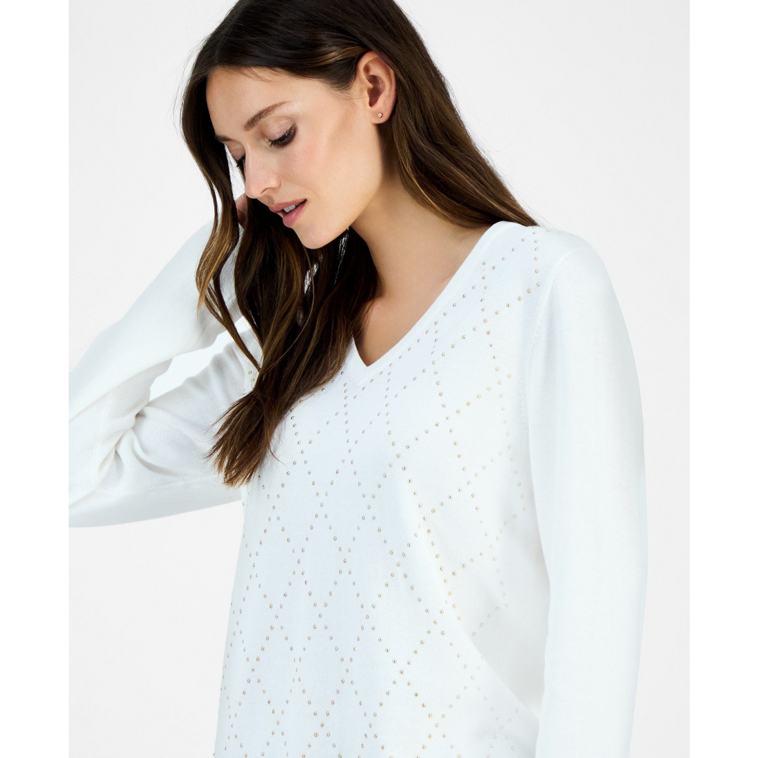 Pull 'Argyle V-Neck' pour Femmes
