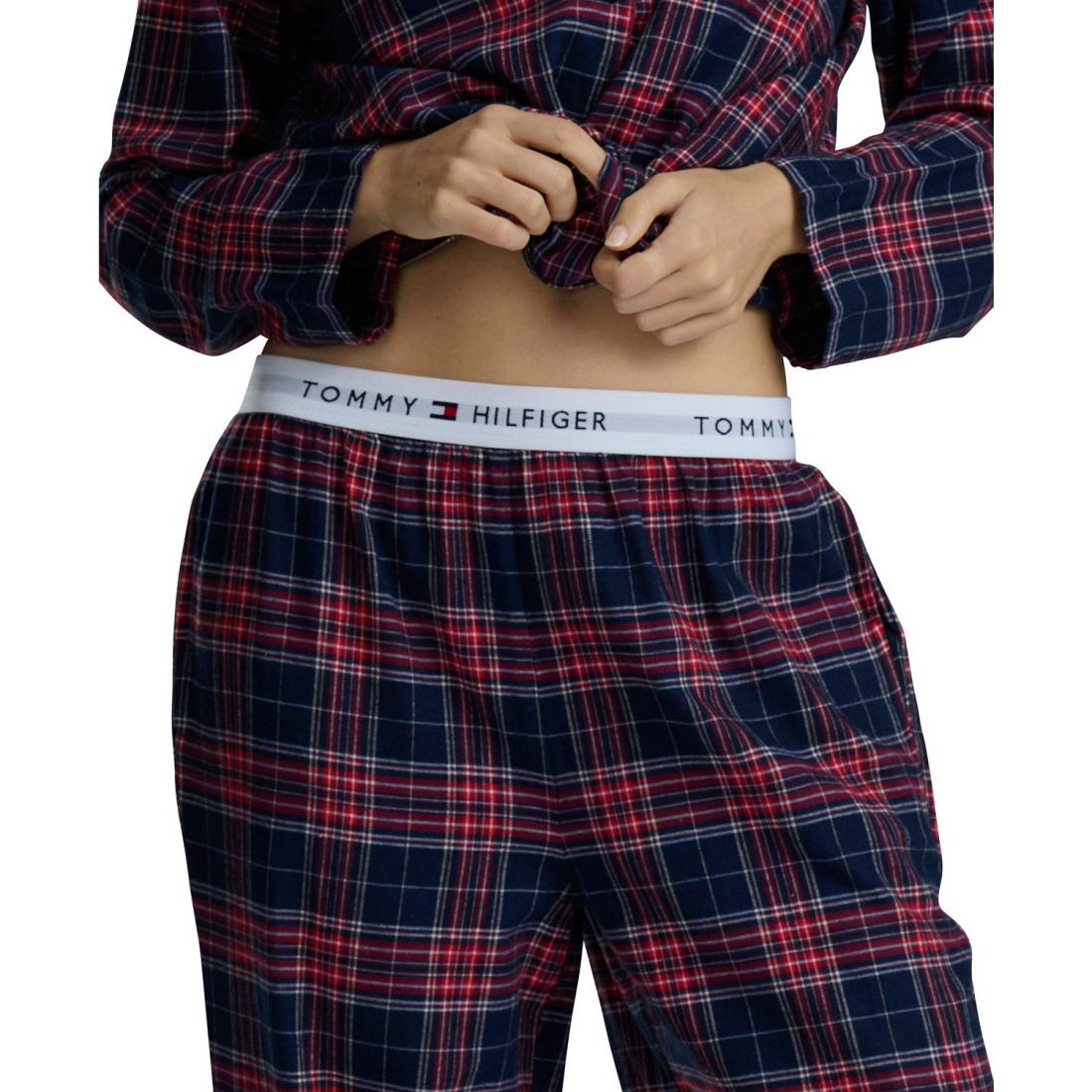 Pyjama Set 'Notch Collar Flannel' pour Femmes